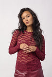 Red Penola Sheer Top