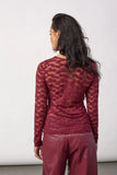 Red Penola Sheer Top