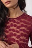 Red Penola Sheer Top