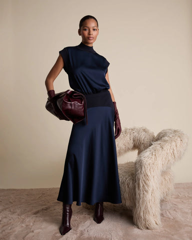 Knit and Satin Skirt