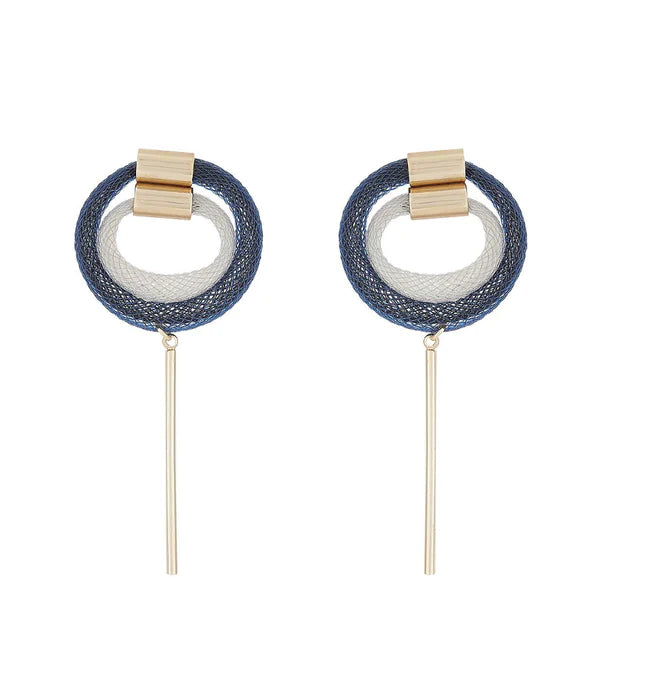 Navy and gold earrings clearance
