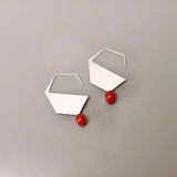 Ceraselle Hexagonal Earrings with Colourful Ceramic Drops
