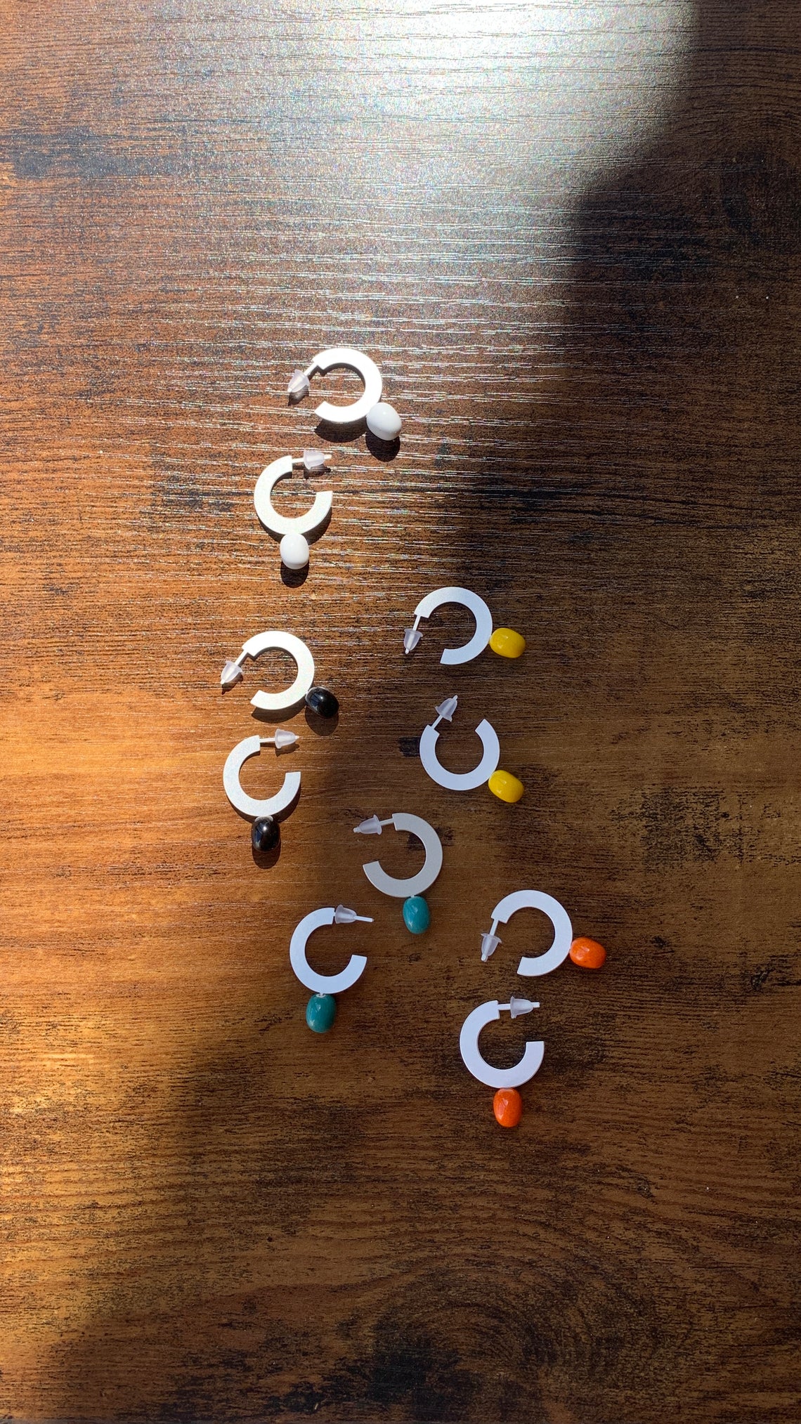 Colour disc earrings