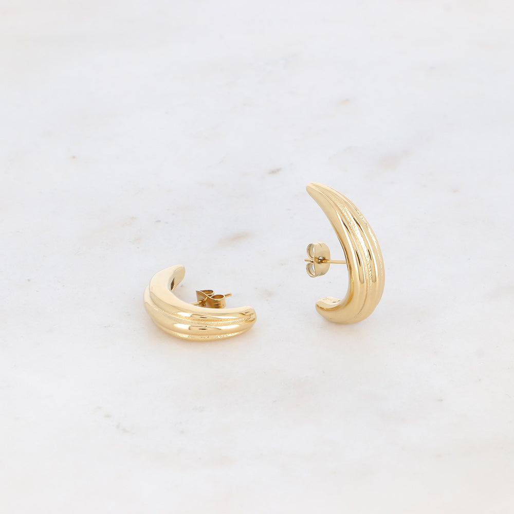 Slice gold earrings
