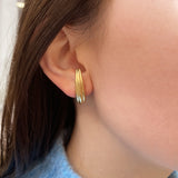 Slice gold earrings